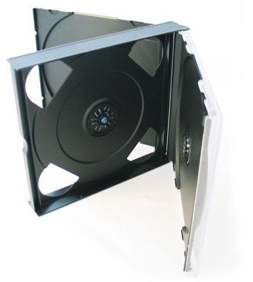 VISION MEDIA® 10 X 4 WAY QUAD MULTI BLACK CD JEWEL CASE