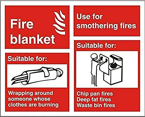 Seco Fire Blanket - Explanation Chart Sign, 150mm x 120mm - 1mm Semi Rigid Plastic