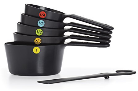 OXO Good Grips Messbecher aus Kunststoff, Schwarz, 6 Stück
