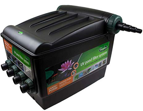 Blagdon Midipond Box Filter System with Built In UV Clarifier, Venturi to Oxygenate, Ceramic Bio Media, Polymer Wool Pad, Carbon Foam, Hinged Lid for Easy Maintenance, 20,000 for Large Ponds