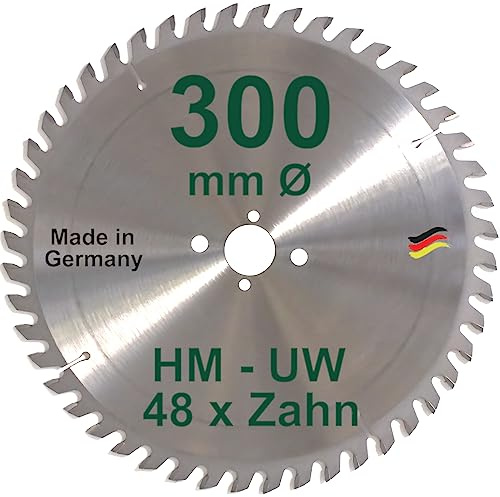 HM Sägeblatt 300 x 30 mm Zähne 48 UW Kreissägeblatt Handkreissäge Hartmetall 300mm Ersatzsägeblatt für DeWalt/Elektra/Elu/Haffner/Holz-Her/Metabo/Scheppach/Schleicher/Striebig/Ulmia