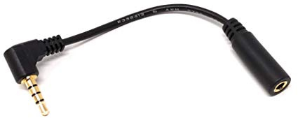 System-S 90° gewinkelt 3,5 mm Klinke 4-polig Kabel Adapter, 10 cm | Winkel-Stecker, Für Handy, Für Smartphone, Für Tablet PC