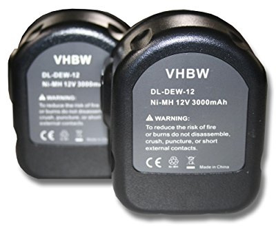 vhbw 2X Akku kompatibel mit Würth BS12A Power | 700900320 Werkzeug (3000 mAh, NiMH, 12 V)
