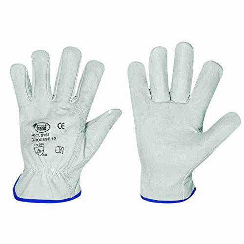 12 Paar Rindvollleder-, Driver Handschuhe, Schutzhandschuhe Stronghand *CLASSIC SILVERSTONE* naturfarben