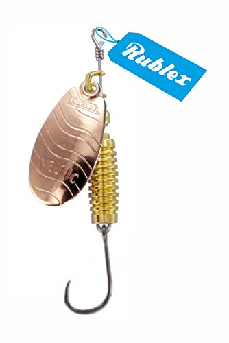 RUBLEX - 5 Cucharillas de Pesca VELTIC-2 Cobre 3,50 GMS. Anz. Simple sin Muerte