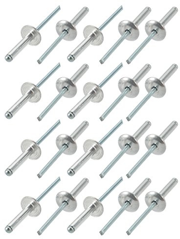 sourcing map 20Stk.Aluminum Offenes Ende Groß Flansch Blind Nieten 4mm x 20mm