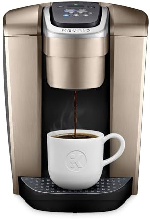 Keurig K-Elite Single Serve K-Cup Pod Coffee Maker, with Strength and Temperature Control, Iced Coffee Capability, 8 to 12oz Brew Size, Programmable, Brushed Gold