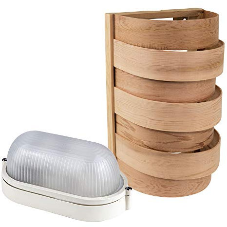 Kit d'éclairage de Sauna Abat-jour Sawo 917-VD de Cèdre avec E27 IP54 Lampe de Sauna et Câble de Silicone 5m SiHF