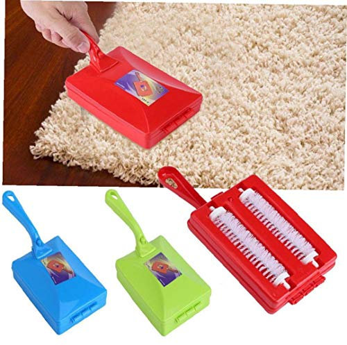 Aisoway Plastic Hand-held Carpet Debris Brush Sofa Carpet Pet Hair Brush Multi-functional Dust Double Remover Brush Table Sweeper Crumb Dirt Cleaning Tools(random Colors)
