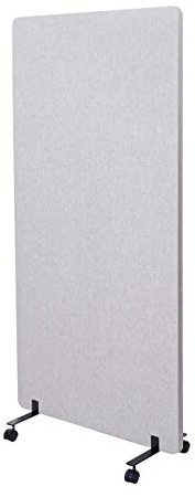 Mendler Akustik-Trennwand HWC-G77 Stoff/Textil - 167x80cm grau | Büro-Sichtschutz, Raumteiler, Pinnwand, doppelwandig rollbar