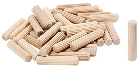 AUTOTOOLHOME 100 Pack 5/16 x 1-1/2 Wood Dowel Pins, Straight Grooved Wooden Dowels for Furniture Repair, Door Assembly, Cabinet Making, Woodworking, Dowel Jig Joinery, 5/16 Inch