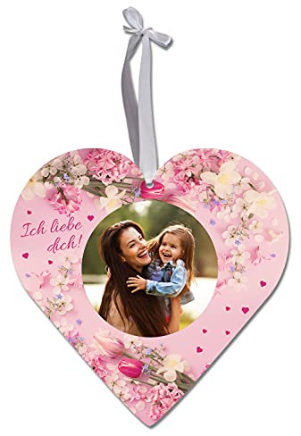 wandmotiv24 personalisierte Foto-Herzen aus Acrylglas, Größe 20x20 cm, Foto, Ich Liebe Dich, Blumen Deko, Geschenke für Mama, Hochzeitsgeschenk, Dekoration Wohnung modern M0714