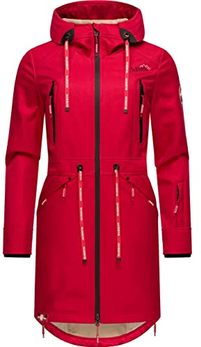 MARIKOO Damen wasserdichter Softshellmantel Racquellee mit Kapuze