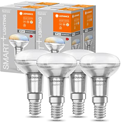 LEDVANCE Smarte LED R50 Spotlampe mit Wifi Technologie, Sockel E14, Lichtfarbe änderbar(2700-6500K), Ersatz für herkömmliche 40W-Reflektor-Glühbirnen, steuerbar mit Alexa, Google&App, 4058075609525