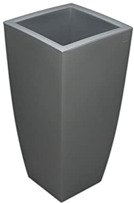 Mein-PFLANZTOPF STILO HIGH Pflanzkübel 70cm hoch modern rechteckig Design groß Volumen UV-beständig (Grau)
