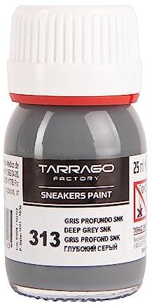 Tarrago Couleur pour chaussures Gris Profond SNK 313, flacon de 25 ml, avec brosse et éponge, pour cuir lisse, cuir synthétique ou toile