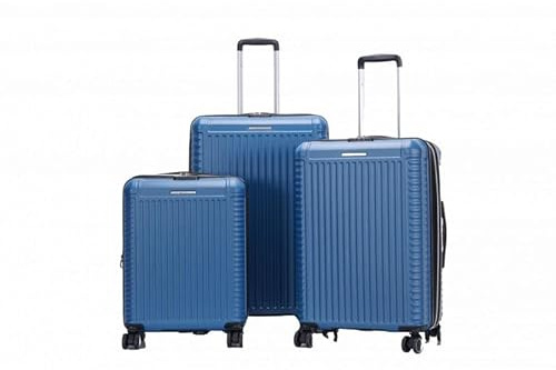 Lot de 3 Valises Extensibles rigides + 30% de Volume - Lys Paris (Bleu foncé)