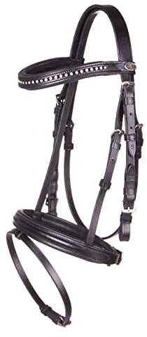 QHP Leder Trense Beli schwarz (Shetty)