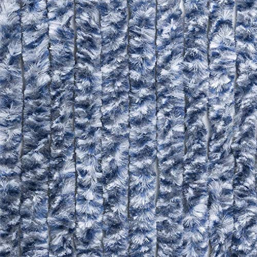BERGER Blickdicht Flauschvorhang 200x100 cm | Chenille Türvorhang als Flauschvorhang Wohnwagen, Flauschvorhang Wohnmobil | Flauschvorhang Insektenschutz für Balkontür, Sichtschutz, Raumteiler