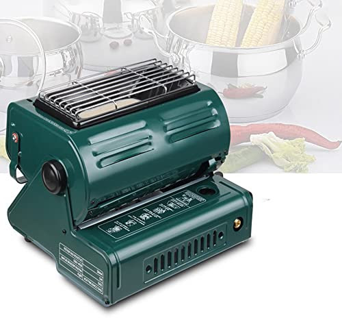 Calentadores de gas portátiles para acampar, calentadores de cerámica para exteriores, calentador de espacio de butano de 1,3 kW con mango para caravana, camping, senderismo, pesca (color: calent