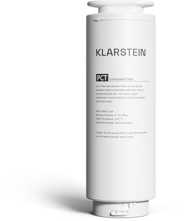 Klarstein Filtre à Eau PCT de Remplacement, Système de Filtration pour Osmoseur Eau Potable, Compatible PureLine 400/600/800 GPD, Elimine les Contaminants, Cartouche Filtre à Eau Sous l'Evier, 1 Pack