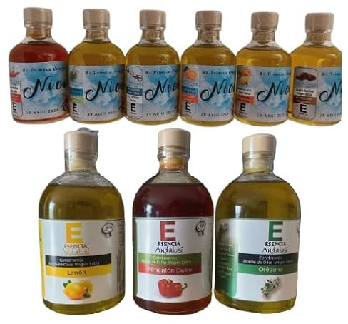 Aceite de Oliva Virgen extra PERSONALIZADA, Aceite de Sabores Botellas Personalizadas, Regalos Orginales, regalo eventos, regalo bodas, Botellas 50 ml (Menta-Chocolate, 12 Unidades)