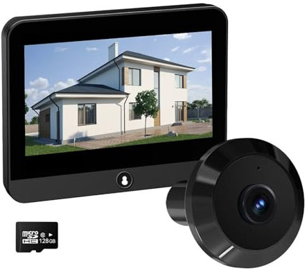 ThikK Tuya Smart 1080P 2.4G WiFi Mini Security Camera Microwave Radar Human Detection Digital Door Viewer Digital Door Peepholes (Color : 128G Door Cam)