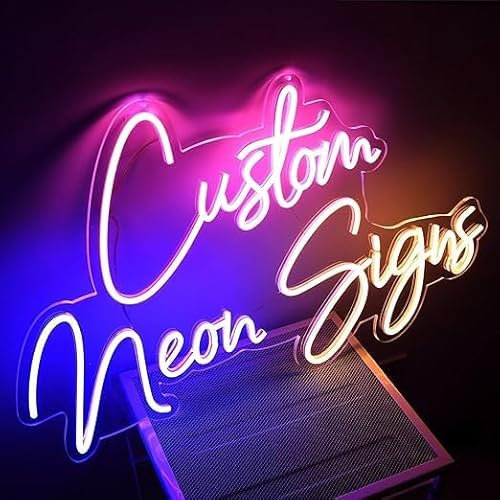 Segorts Neon Schild Personalisiert LED Leuchtreklame mit 12 Farboptionen, Leuchtschild Neon Schriftzug für Hochzeit Geburtstag Wanddekoration Bar Party Salon Schlafzimmer Geschenk (25-140cm Länge)