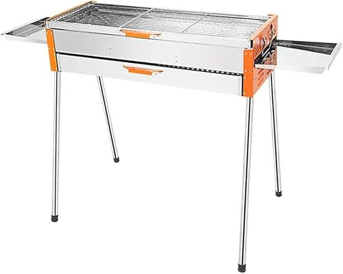 MYVVKIA Parrilla de Barbacoa multifunción Parrilla de carbón Grande Parrilla de Barbacoa portátil al Aire Libre Parrilla de Escritorio Plegable para picnics, Playas y Fiestas de