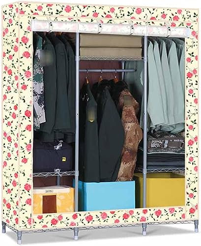 KAYEF Temporärer Kleiderschrank aus Stoff, tragbarer Kleiderschrank, Lagerregal, Schlafsaal, Privatunterkunft, Campingschrank, offener Schlafzimmerschrank, 170 x 140 x 45 cm (Größe: 170 x 140 x 45