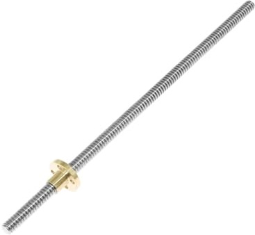 LYMFE Husillo de Bolas con Tuerca Tornillo de Avance T8*8 de 8 mm y 17 mm for Motor Paso a Paso, Varilla roscada Trapezoidal de 200 mm a 500 mm, Paso de 2 mm(330mm)