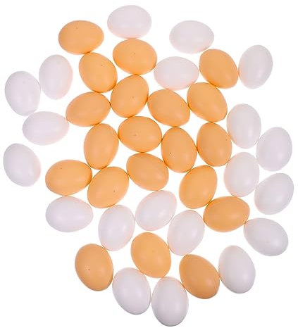 KOMBIUDA Handbemaltes Spielzeugset 40-teilig Kunststoff-osterfüller Künstliche Eier Für Jungen Und Mädchen Osterspielzeug Osterdekorationen