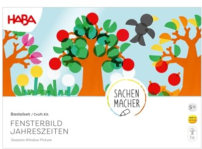 HABA Kinder Bastelset - Fensterbild Jahreszeiten - Kreatives Basteln für Kinder ab 5 Jahren
