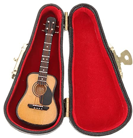 Vaguelly Mini Chitarra Giocattolo in Chitarra Per Ragazzo Ragazza Strumento Musicale Finto Per Decorazione Casa Regalo Per Amici e Familiari