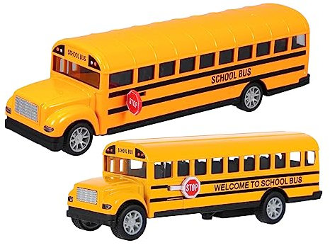 CIYODO 2 Stück Rückziehspielzeugbus Simulationsbus Für Kleinkinder Aus Metall Tragbar Für Innen Und Außenbereich