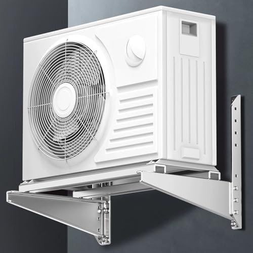 Supporto da Parete per condizionatore d'Aria Mini Split Senza condotti, Sistema a Pompa di Calore, Robusto Supporto in Acciaio Inossidabile per unità condensatrici con Doppie Barre trasversa