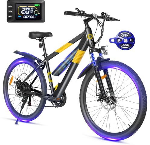 MULTIJOY Electric Bike for Adults,26 E-Bike with 700W Peak Motor 21-Speed,Up to 50 Miles Removable Battery,Front Fork Suspension Dual Disc Brakes,Ebikes for Adults Commute Mountain Beach All Terrain