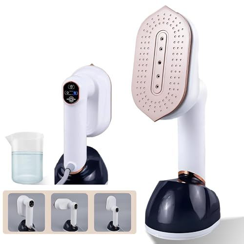 BLOGLOER Clothes Steamer Dampfglätter 1200W, Tragbarer Dampfbürste, Metall Dampfplatte, Reise Dampfbügler mit Abnehmbarer 230ml Wassertank für Zuhause, Büro, Weiß