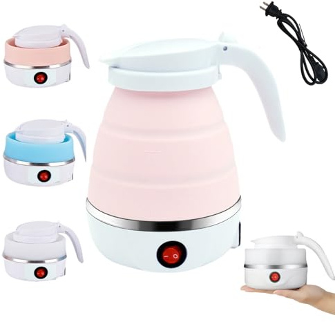 Bollitore elettrico portatile bollitore pieghevole for acqua calda bollitore elettrico pieghevole da viaggio portatile for una rapida bollitura dell'acqua(Pink)