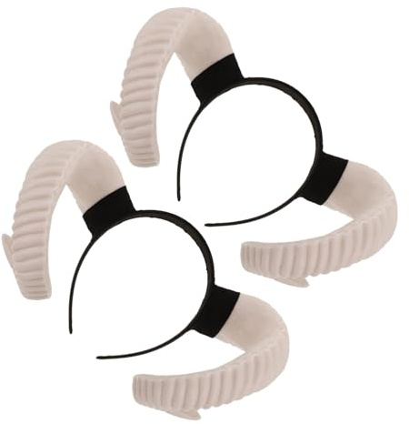 Ipetboom 2pcs Sheep Horns Headband Cosplay Costume Hair Hoop for Adult Halloween Party Sheep Costume Head Cute Hair Band
