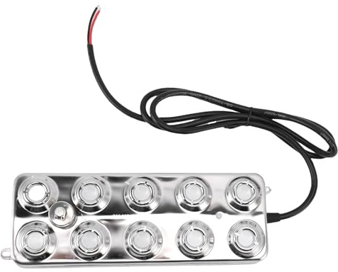 WOHPNLE Nebulizador ultrasónico de 10 Cabezales, generador de Niebla silencioso de Acero Inoxidable de 7 L/H con Cable de 5 m, señor ultrasónico a Prueba de Agua para Estanque, Paisaje,