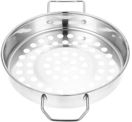 DIYEAH Colador Manual de Acero Inoxidable Orificios Grandes Filtro para Cocinar Camarones Utensilio de Cocina Doble Asa y Base Plana Adecuado para Estofados y Frituras