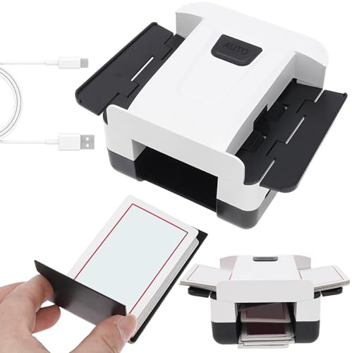 harupink Mezclador de tarjetas eléctrico, recargable, para 2 juegos de tarjetas, máquina mezcladora de tarjetas con funcionamiento silencioso, para juegos de cartas, Texas Hold'em, póquer, blackjack