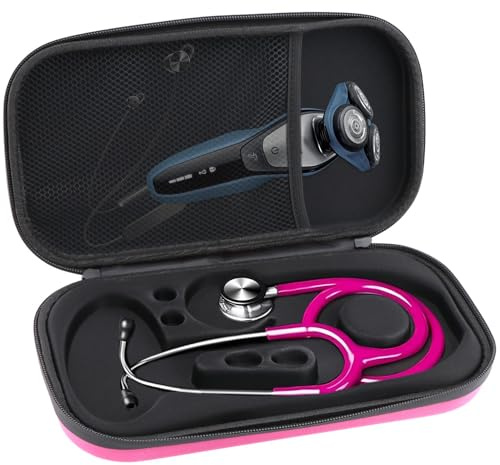 Stethoscope Holder Case With Double Mesh Pockets，Lightweight Thin Stethoscope Storage，Protects Any Stethoscope, Sphygmomanometer And Penlight (COLOR:Pink)