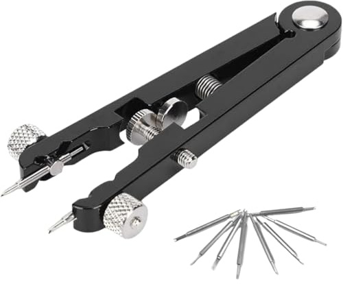 Outil pour bracelet de montre, kit d'outils pour barrettes de ressort pince pour barrettes de ressort de bracelet de montre en alliage d'aluminium avec 8 embouts robustes pour des réparations précises