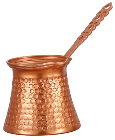 Turkish Tea Pot, Turkish Coffee Pot 330ml Vintage Copper Coffee Maker with Handle for Milk Butter Tea