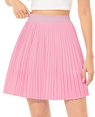 Wikoan veckad kjol, dam, kort, S-XXL, ROSA, L