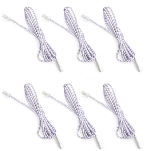 6PCS Rallonges LED 2 Broches 2 m, Câble d’Extension LED avec Mini Connecteurs, Rallonge pour Ruban et Applique, Compatible Éclairage 12–24 V, Idéal pour Cuisine, Placard et Luminaires Modernes