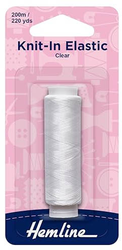 Hemline Strickgummi, transparent, 200 m, Häkeln & Stricken, elastisch, Polyester, Garn