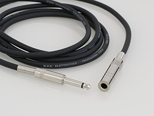 MPE - CAVO ADATTATORE JACK PROLUNGA Made in Italy CON UN JACK MONO D. 6,3MM ED UNA PRESA JACK MONO D. 6,3MM mod: A19-3 metri
